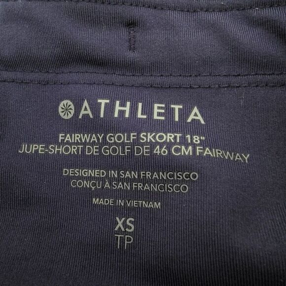 ATHLETA  Fairway Golf Skort Skirt 16” Tennis Blue Pockets Shorts - Picture 3 of 6